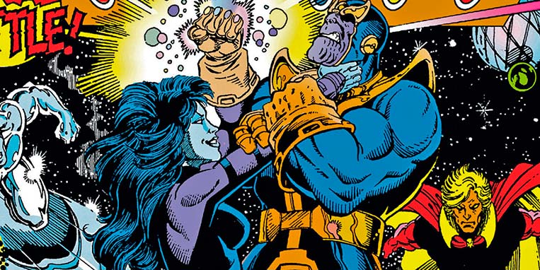 Nebula com a Manopla do Infinito vs Thanos