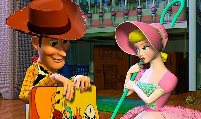 Woody e seu par romântico Betty em Toy Story